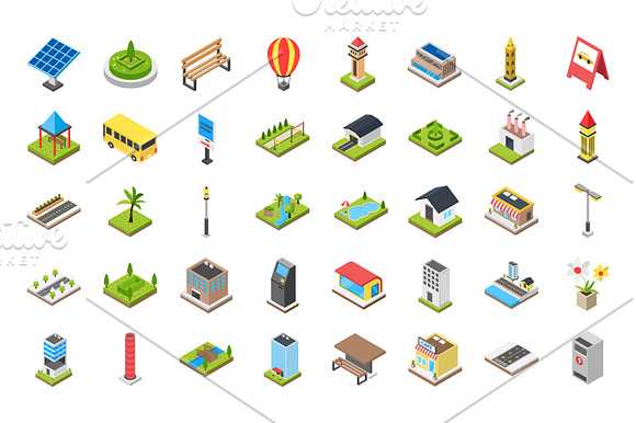 184 City Life Isometric Icons in Icons - product preview 3