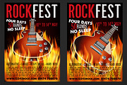 Hard Rock Fest Poster with Guitar