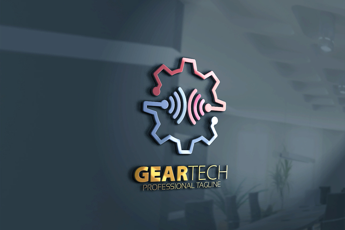 Gear Tech and Wifi Logo in Logo Templates - product preview 8