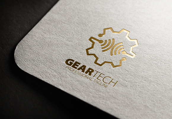 Gear Tech and Wifi Logo in Logo Templates - product preview 3