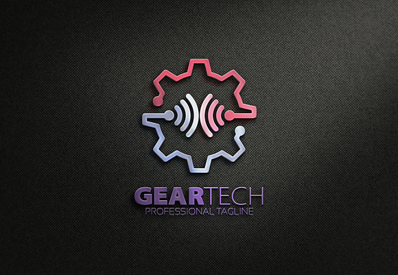 Gear Tech and Wifi Logo in Logo Templates - product preview 4
