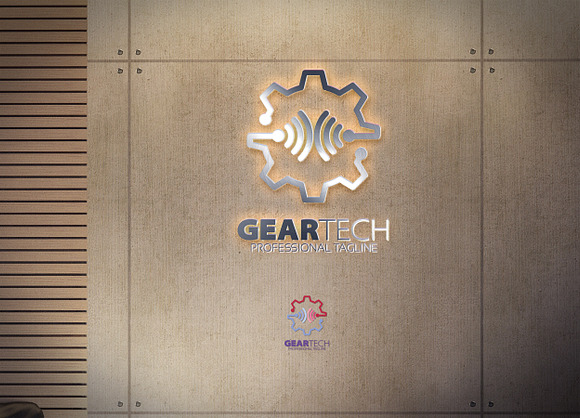 Gear Tech and Wifi Logo in Logo Templates - product preview 6