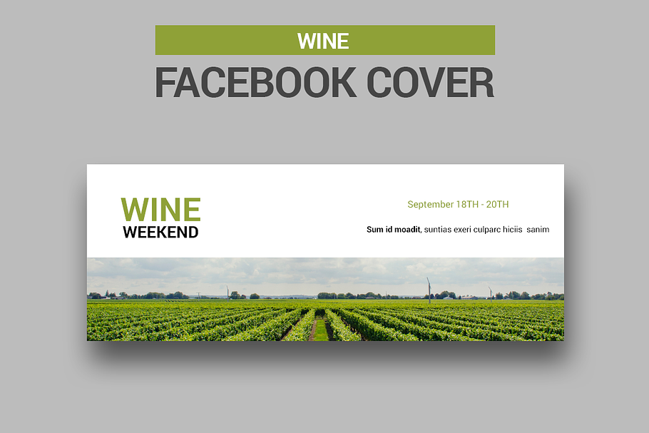 Wine Facebook Cover   in Facebook Templates - product preview 8