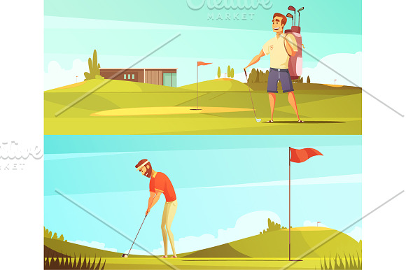 Golf Cartoon Set in Illustrations - product preview 1