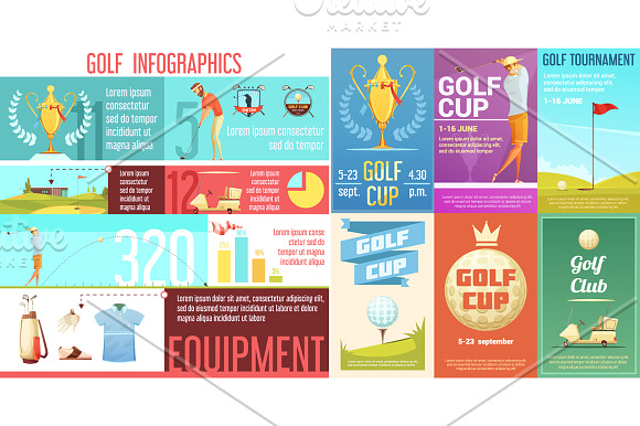 Golf Cartoon Set in Illustrations - product preview 2