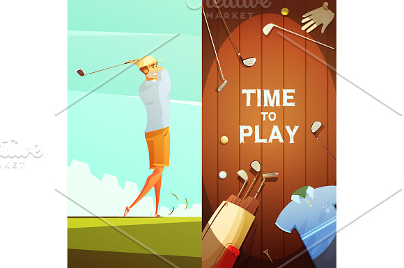 Golf Cartoon Set in Illustrations - product preview 4