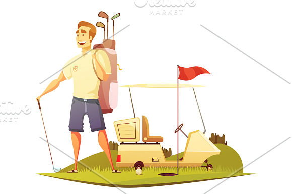 Golf Cartoon Set in Illustrations - product preview 5