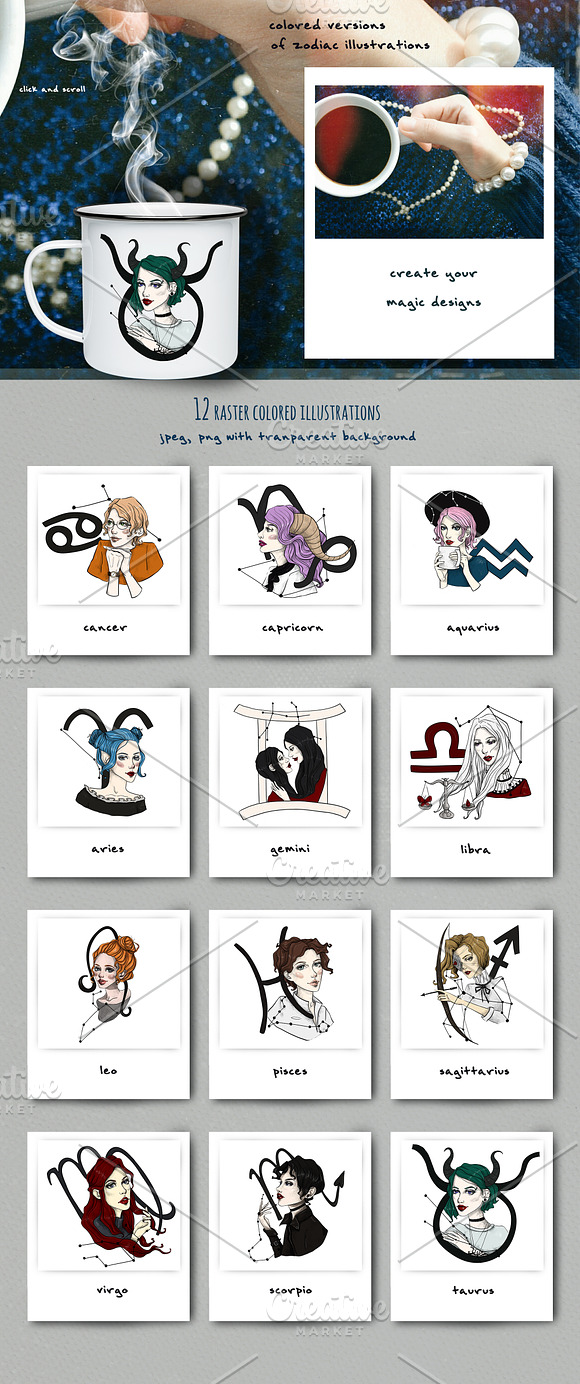 Zodiac collection in Illustrations - product preview 2