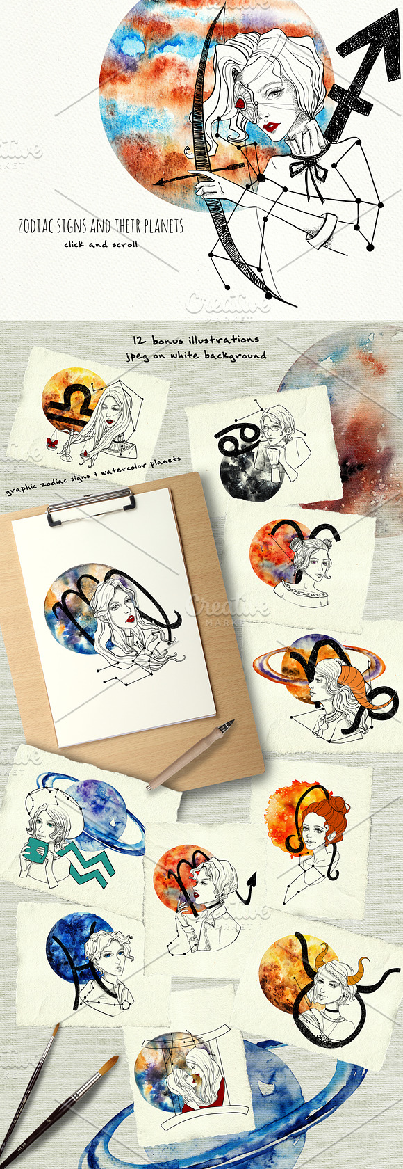 Zodiac collection in Illustrations - product preview 9