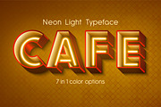 Vector neon light 3d alphabet
