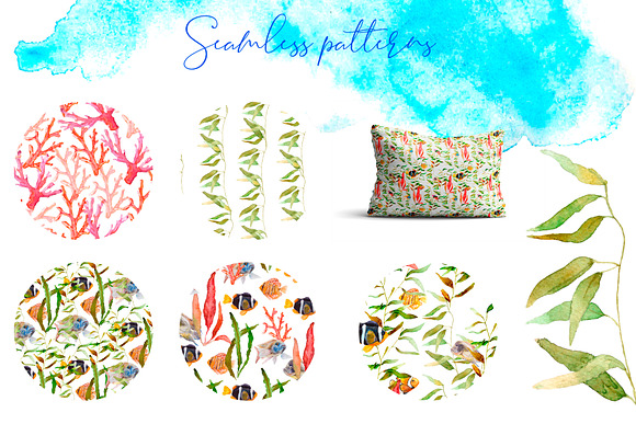 Under the sea. Watercolor art in Illustrations - product preview 2