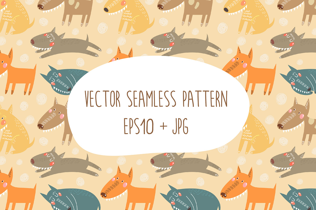 Vector background with cute dogs in Textures - product preview 8