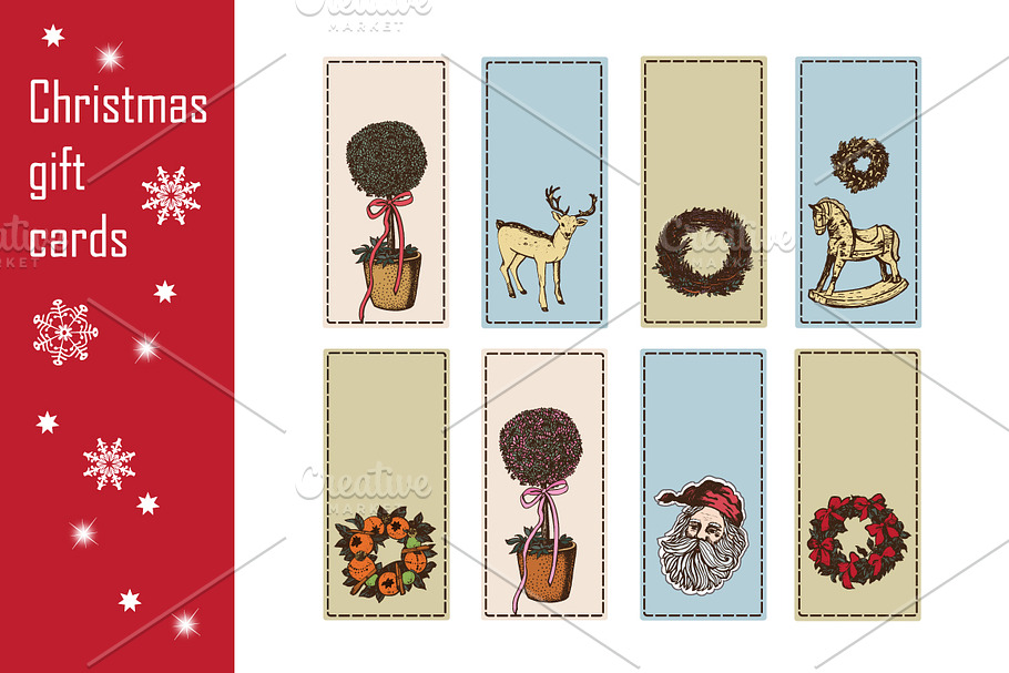 Christmas gift cards in Illustrations - product preview 8