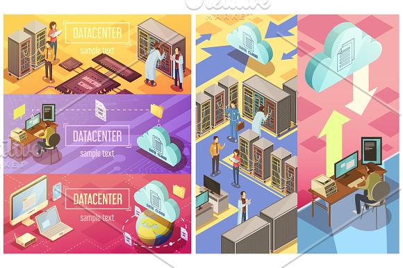 Datacenter Isometric Set in Illustrations - product preview 2