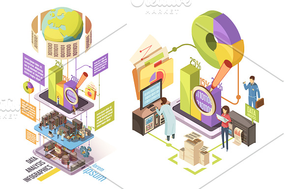 Datacenter Isometric Set in Illustrations - product preview 4