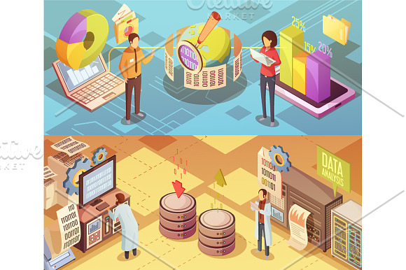 Datacenter Isometric Set in Illustrations - product preview 5