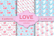 Love seamless patterns collection