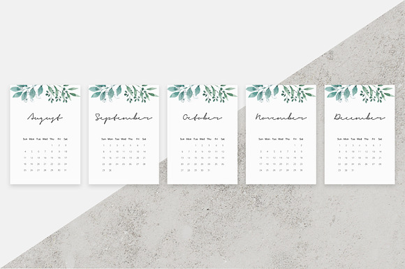 2019 Watercolor Calendar in Stationery Templates - product preview 3