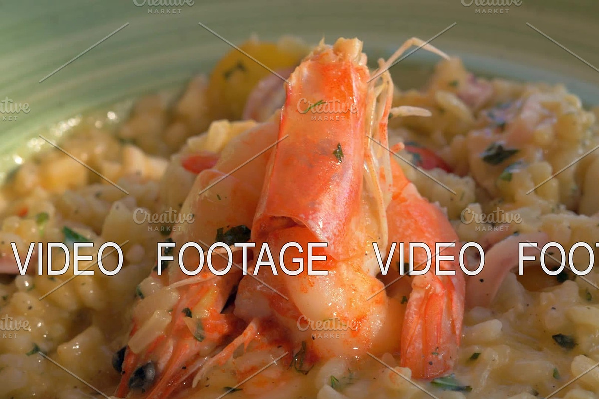 Eating risotto with squid and prawns in Graphics - product preview 8