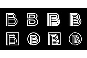 Letter B. Modern set for monograms,