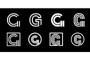 Letter G. Modern set for monograms,