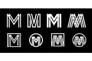 Letter M. Modern set for monograms,