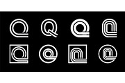 Letter Q. Modern set for monograms,