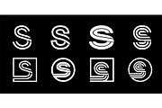 Letter S. Modern set for monograms,