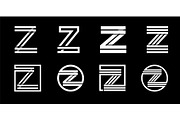 Letter Z. Modern set for monograms,