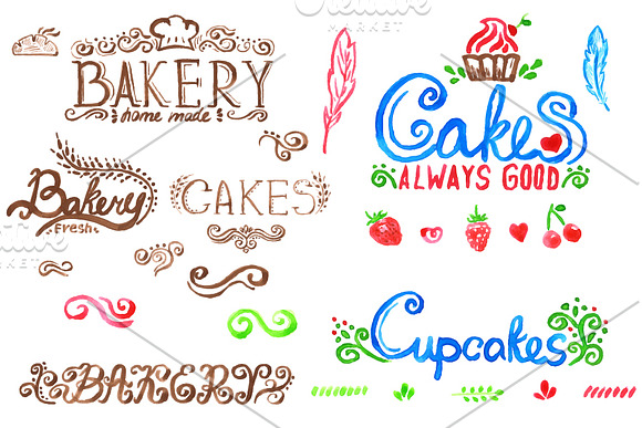 bakery logo labels in Illustrations - product preview 2