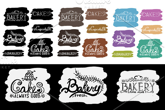 bakery logo labels in Illustrations - product preview 3