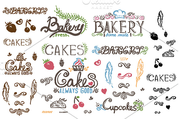 bakery logo labels in Illustrations - product preview 4
