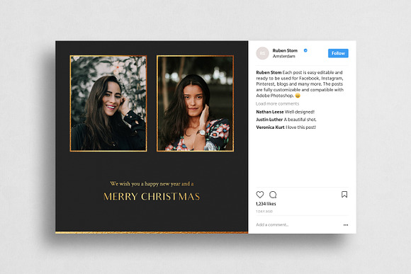 Christmas Social Media Pack in Social Media Templates - product preview 3