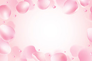 Rose petals and hearts background