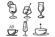 Cocktail and drink icons