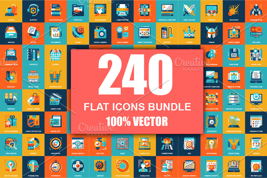 Flat Conceptual Business Icons in Icons - product preview 8