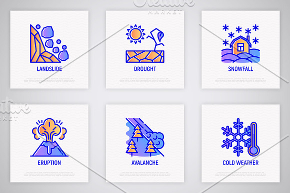 Disasters | 16 Thin Line Icons Set in Icons - product preview 5