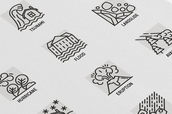 Disasters | 16 Thin Line Icons Set in Icons - product preview 7