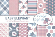 Baby Elephant Digital Patterns