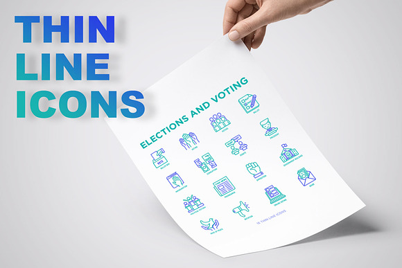 Elections And Voting | 16 Icons Set in Icons - product preview 2