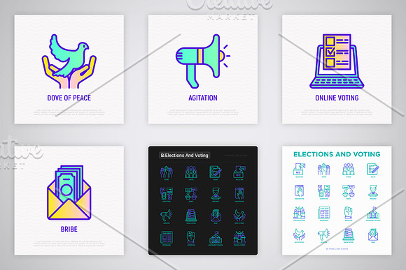 Elections And Voting | 16 Icons Set in Icons - product preview 6