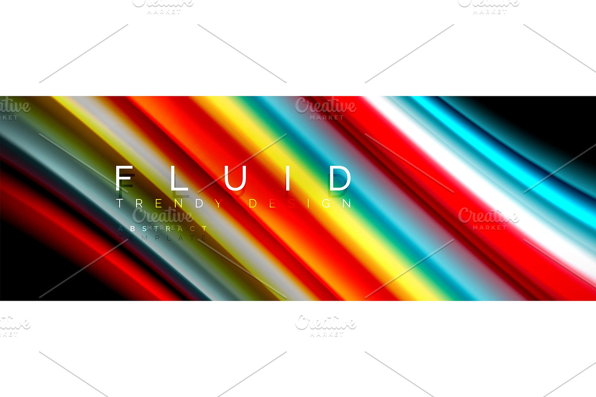 Bright colorful liquid fluid lines in Illustrations - product preview 8