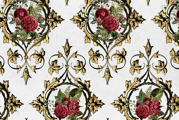 Baroque Burgundy Floral Patterns in Patterns - product preview 1