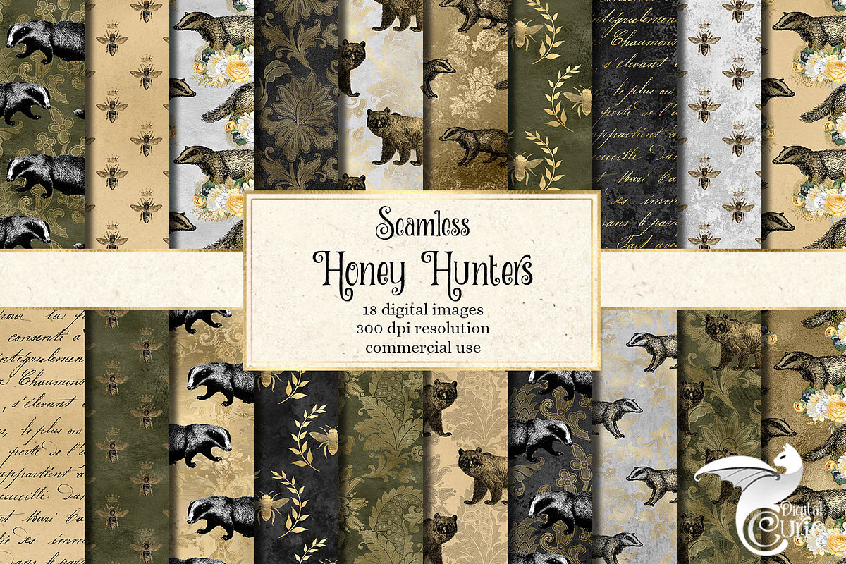 Honey Hunters Digital Paper in Patterns - product preview 8