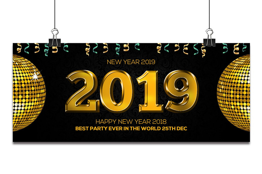 New Year 2019 FB Timeline Cover in Facebook Templates - product preview 8