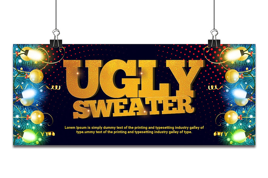 Christmas Ugly Sweater Party  in Facebook Templates - product preview 8