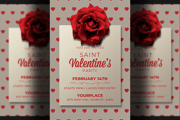 2 Valentines Day Flyer Invitation in Flyer Templates - product preview 2