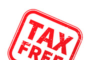 Tax free red rubber stamp