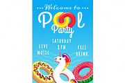 Pool party poster for kids