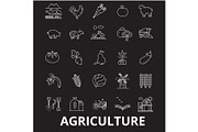 Agriculture editable line icons